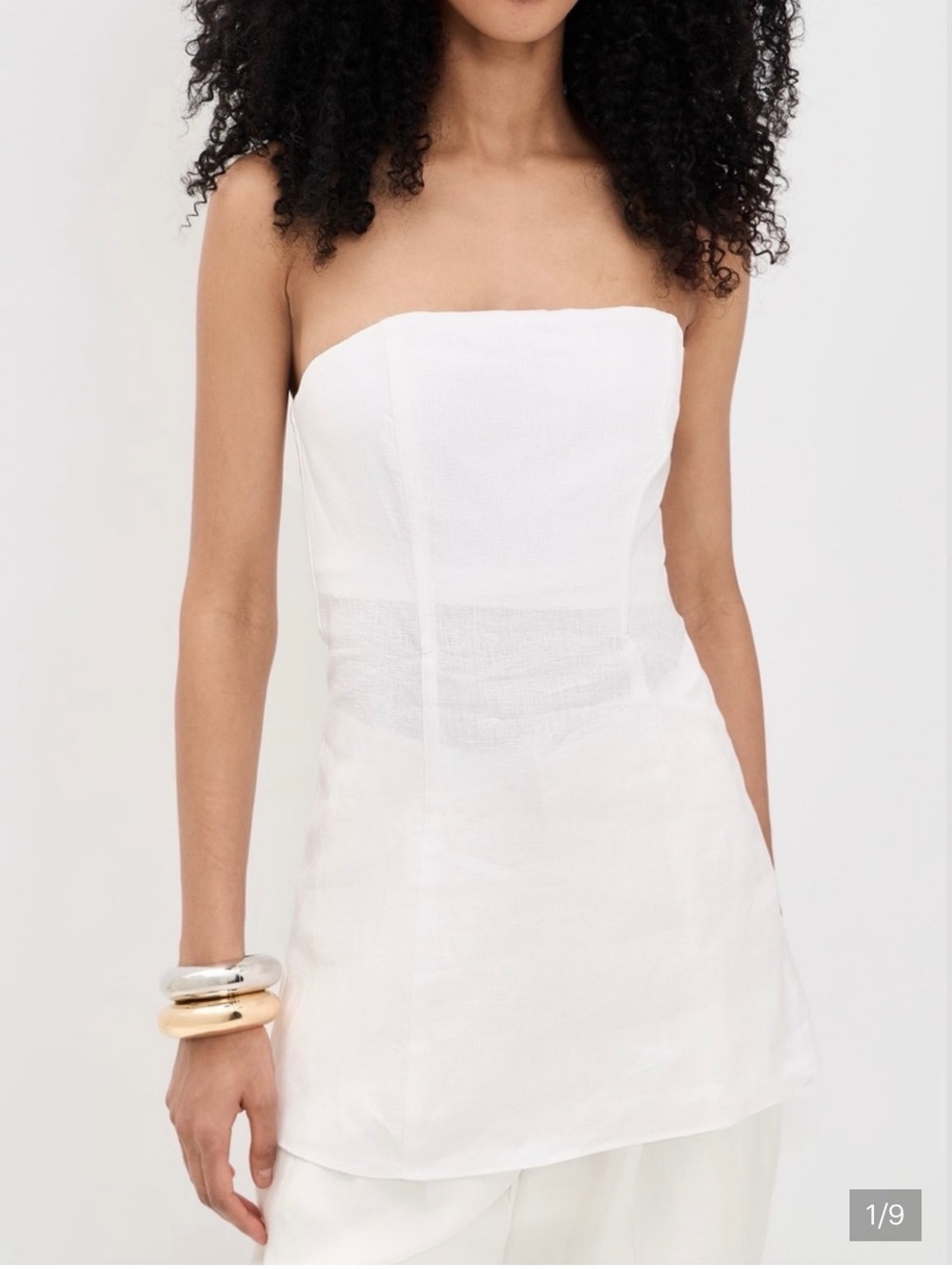 Reformation Aura White Linen-Top